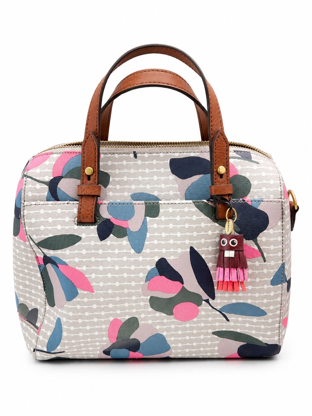 Fossil Floral Mini Satchel - Pink, Blue & Brown